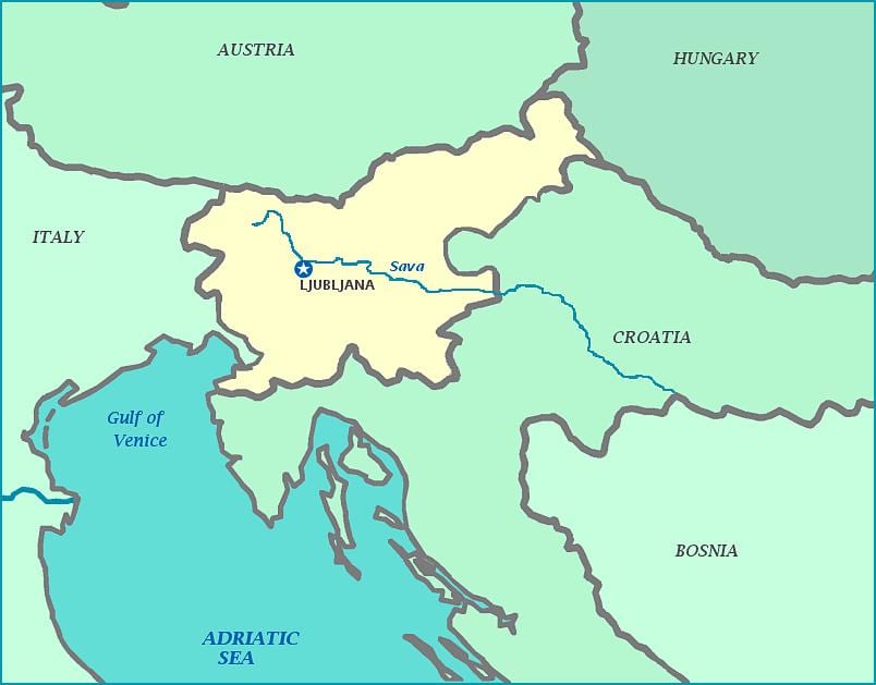 Χάρτης της Σλοβενικής ακτής