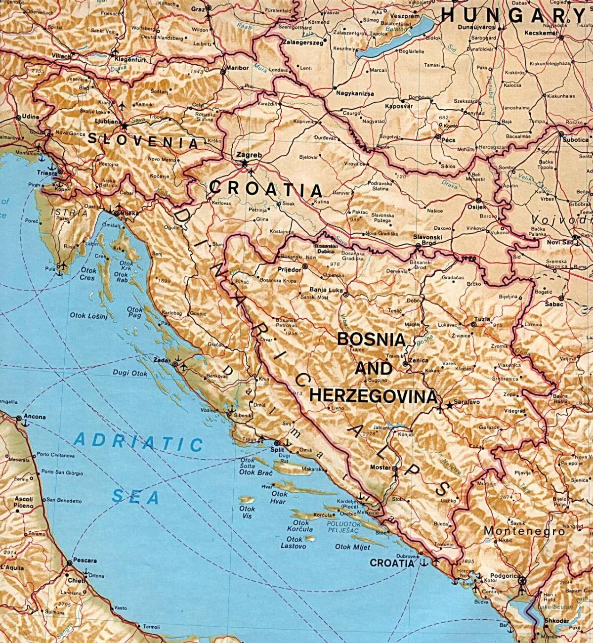 χάρτης που δείχνει τη Σλοβενία