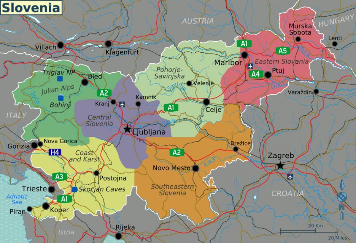 Η σλοβενία χάρτη της χώρας