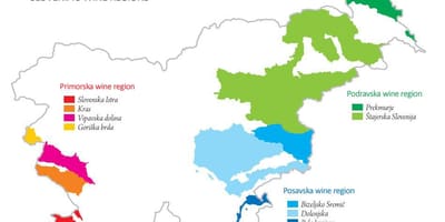 Χάρτης της Σλοβενίας κρασί