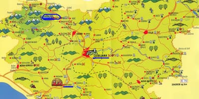 Χάρτης της Σλοβενίας στα αξιοθέατα