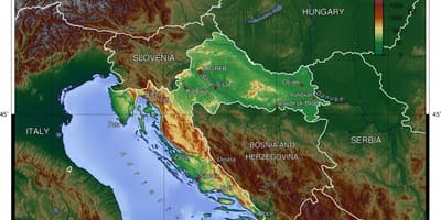 Χάρτης της Σλοβενίας τοπογραφικό